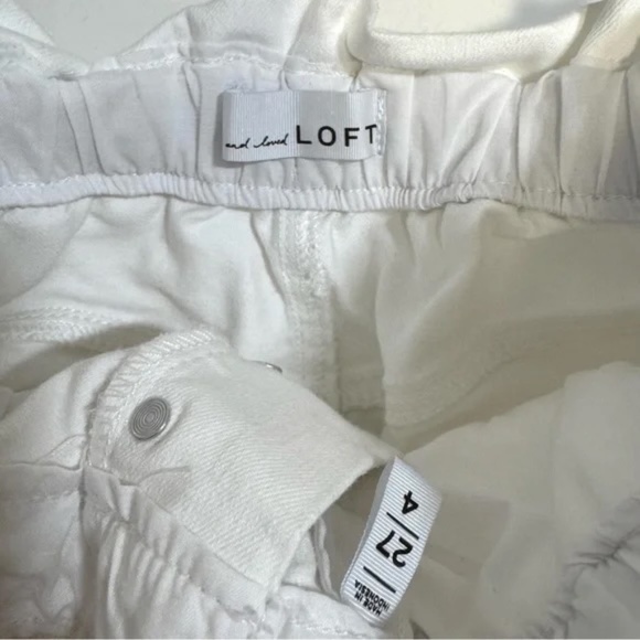 LOFT Button Front High Rise Paperbag Denim Shorts Size 4 27 - Picture 6 of 7